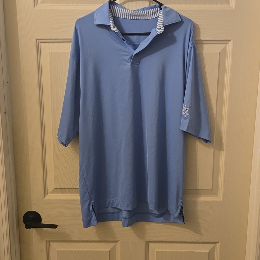 Footjoy Men's Light Blue Performance Polo Shirt St Clair Country Club.